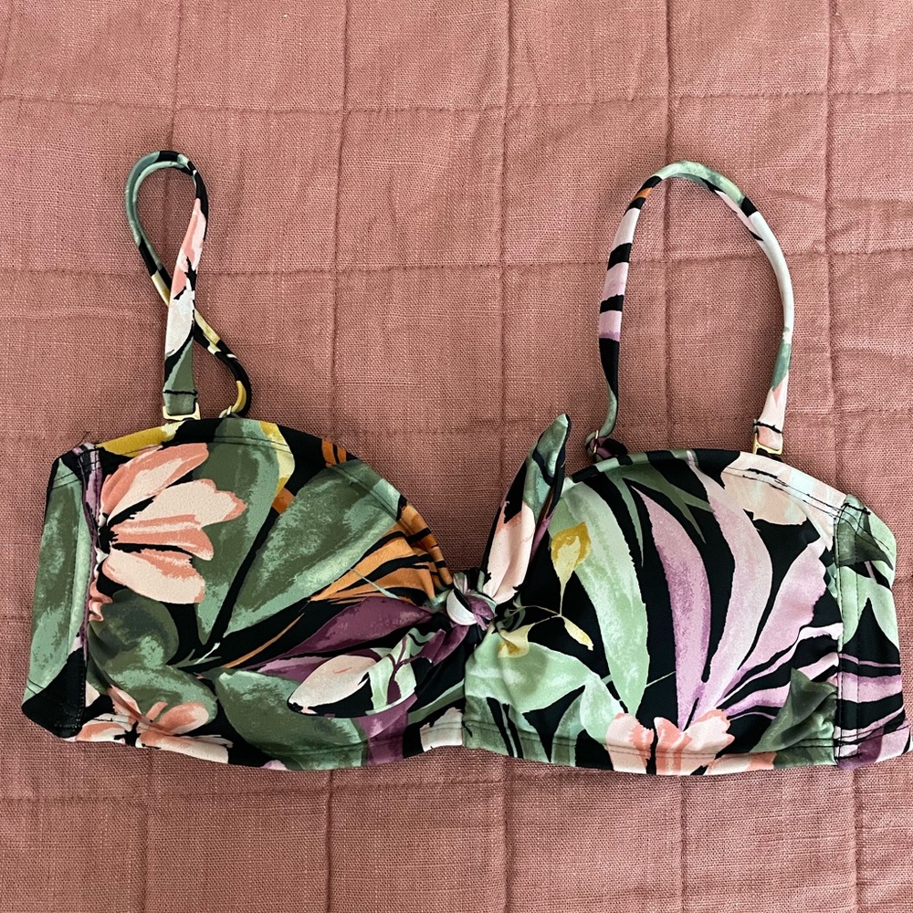 Tropical floral two-way swim top/bandeau
